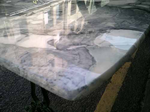 Marble and metal bistro table