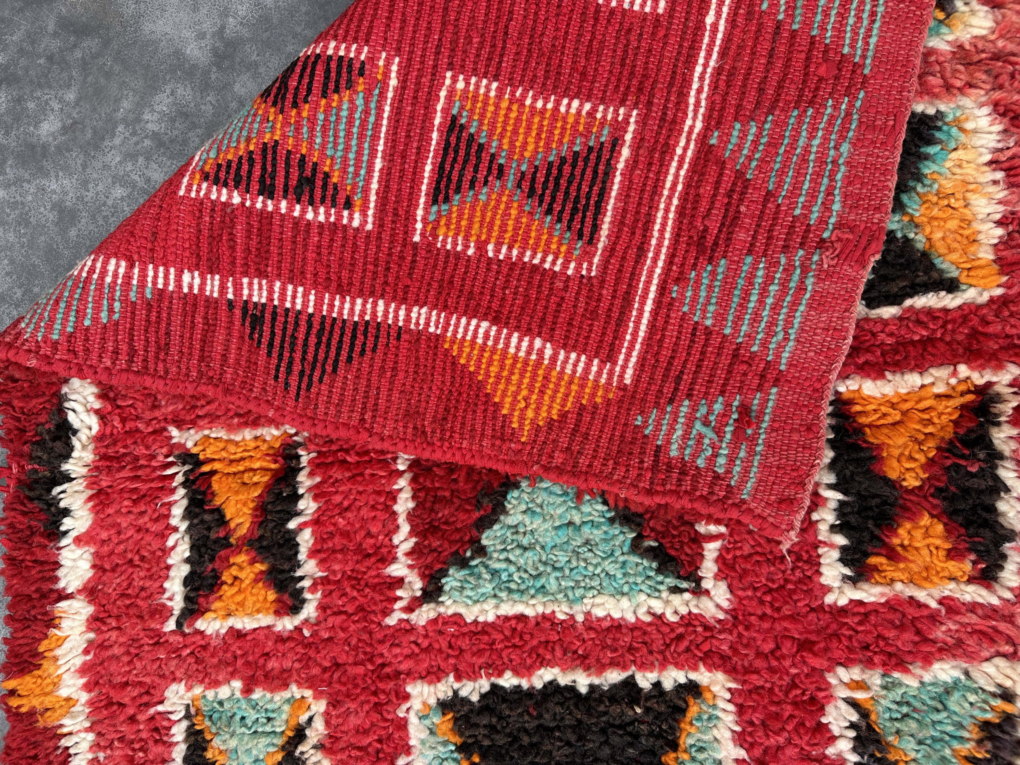 Colorful Boujad Moroccan rug - 216 x 95 cm