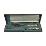 Box of cutlery with leg / roast silver filled.