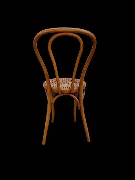 Bistro chair Horgen Glaris in curved wood and caning, Switzerland, circa 1900.