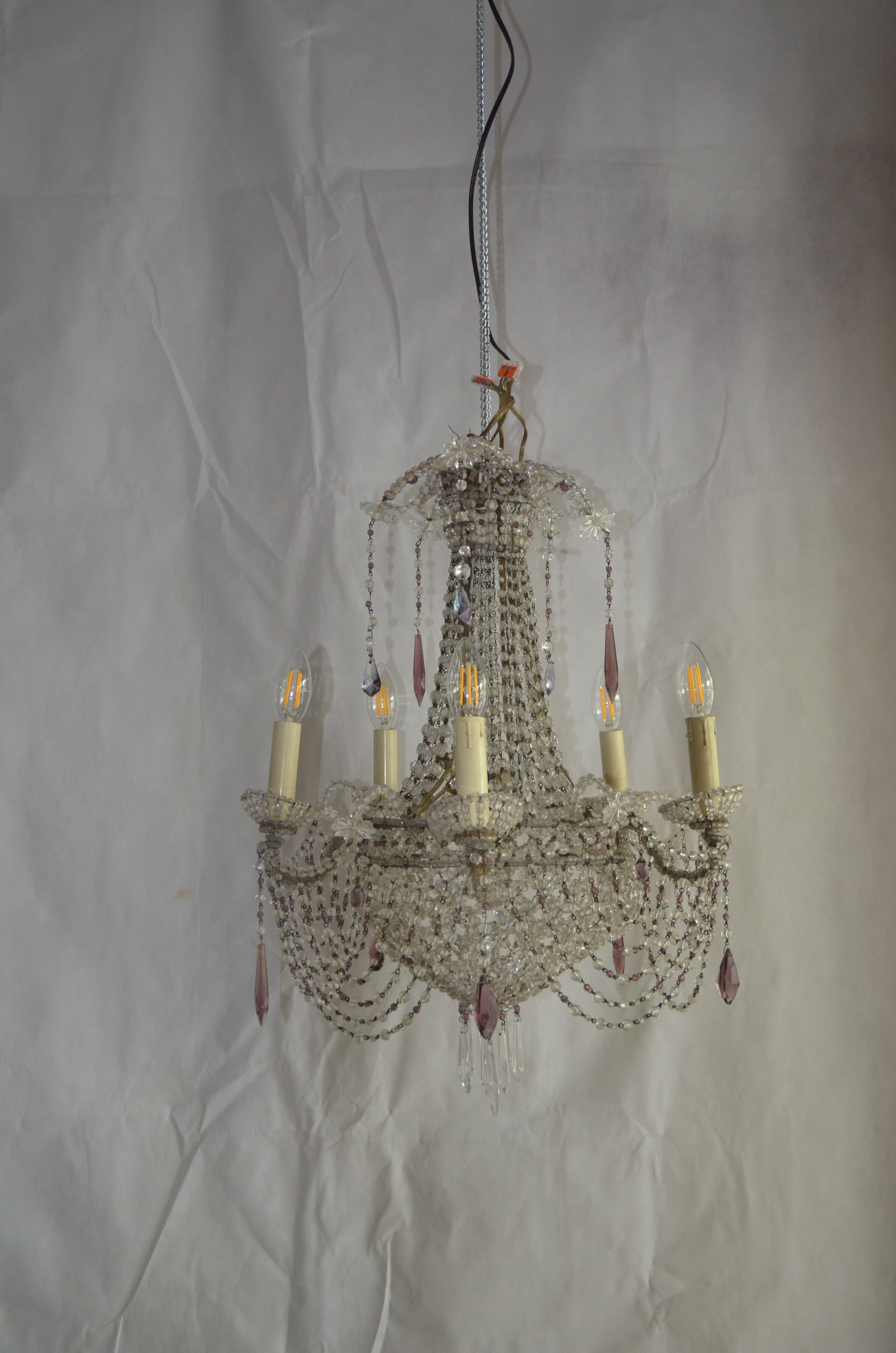 Balloon XIX th century crystal chandelier
