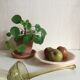 Lime green blown glass ladle, Biot