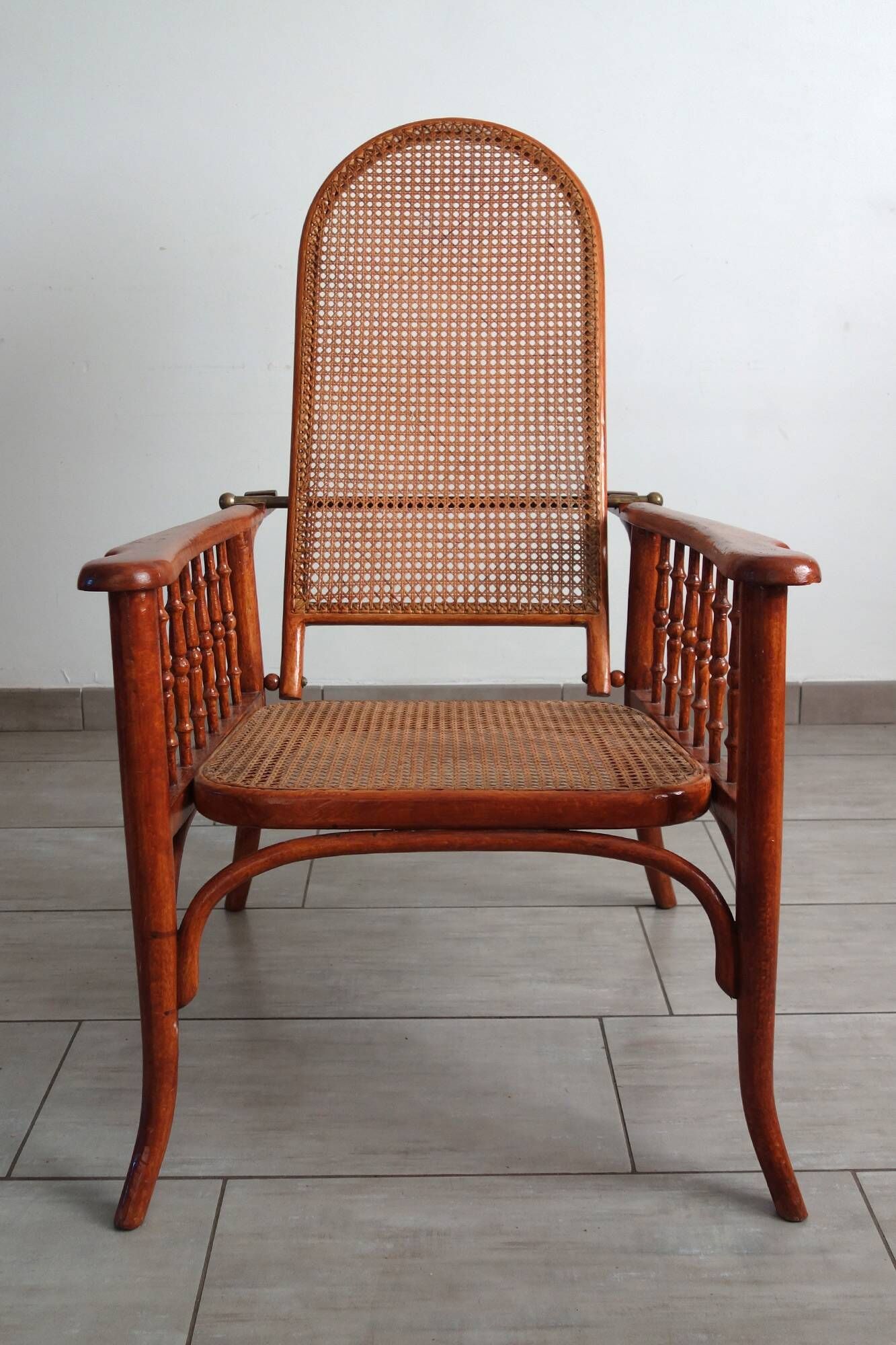 Fauteuil à crémaillère Fischel vers 1900