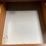 Vintage 1950s desk in light wood – compass base