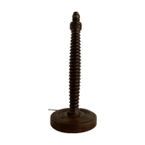 Turned wooden lamp foot in the shape of a warhead