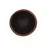Empty African tumbler pocket dish in blackened wood, 1970s