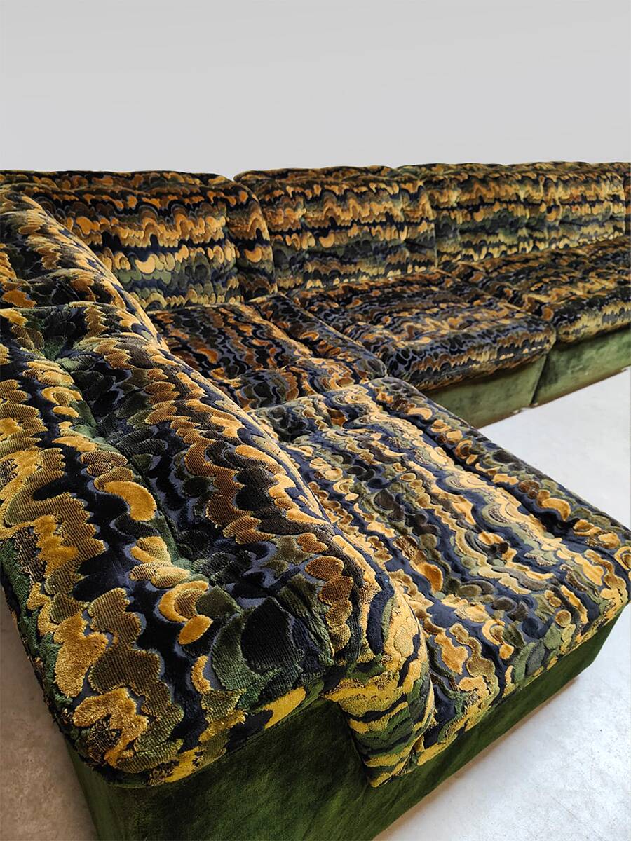 Vintage modular sofa Laauser 'Jungle green'