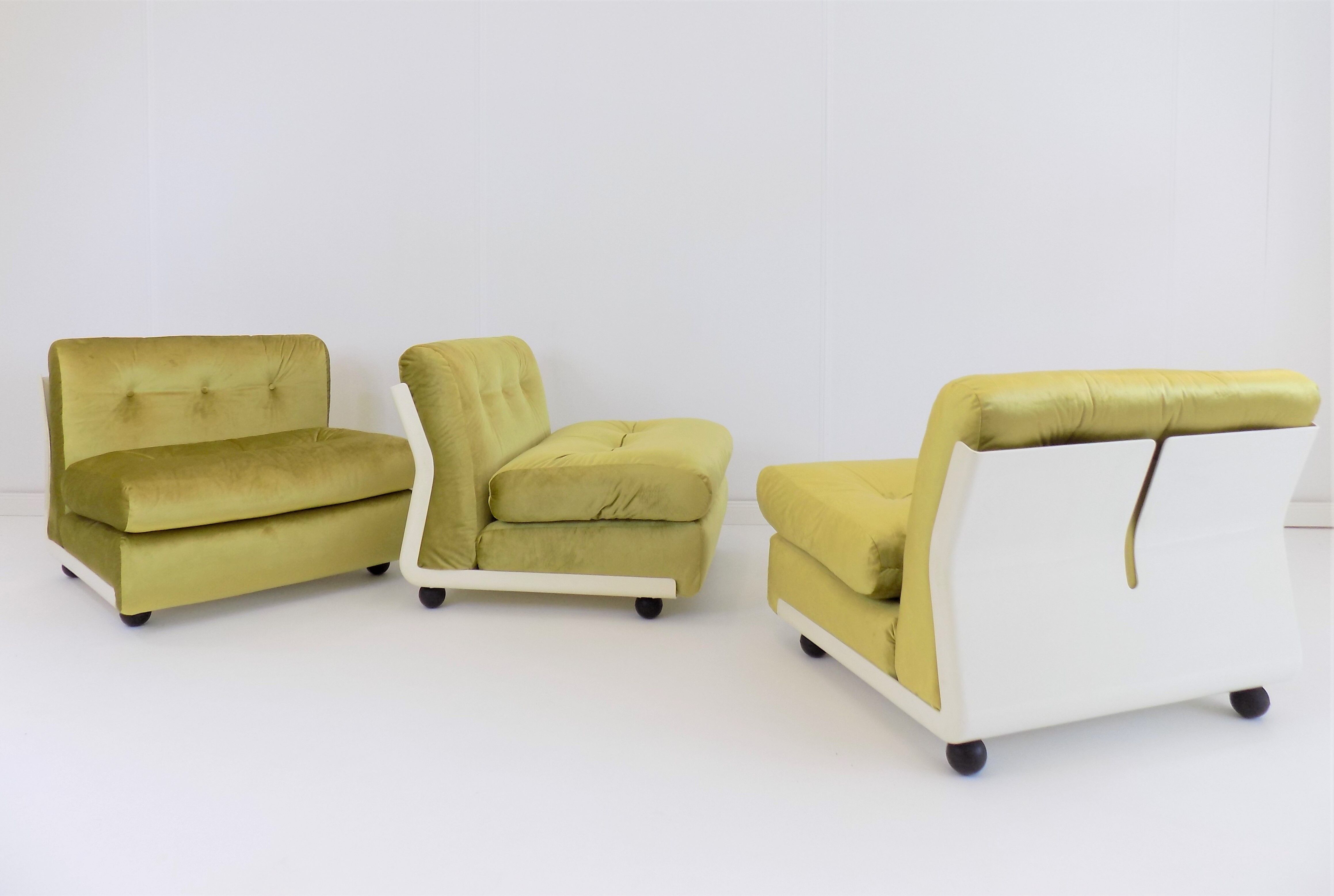 Ensemble de 3 chauffeuses par Mario Bellini, C&B Italia Amanta