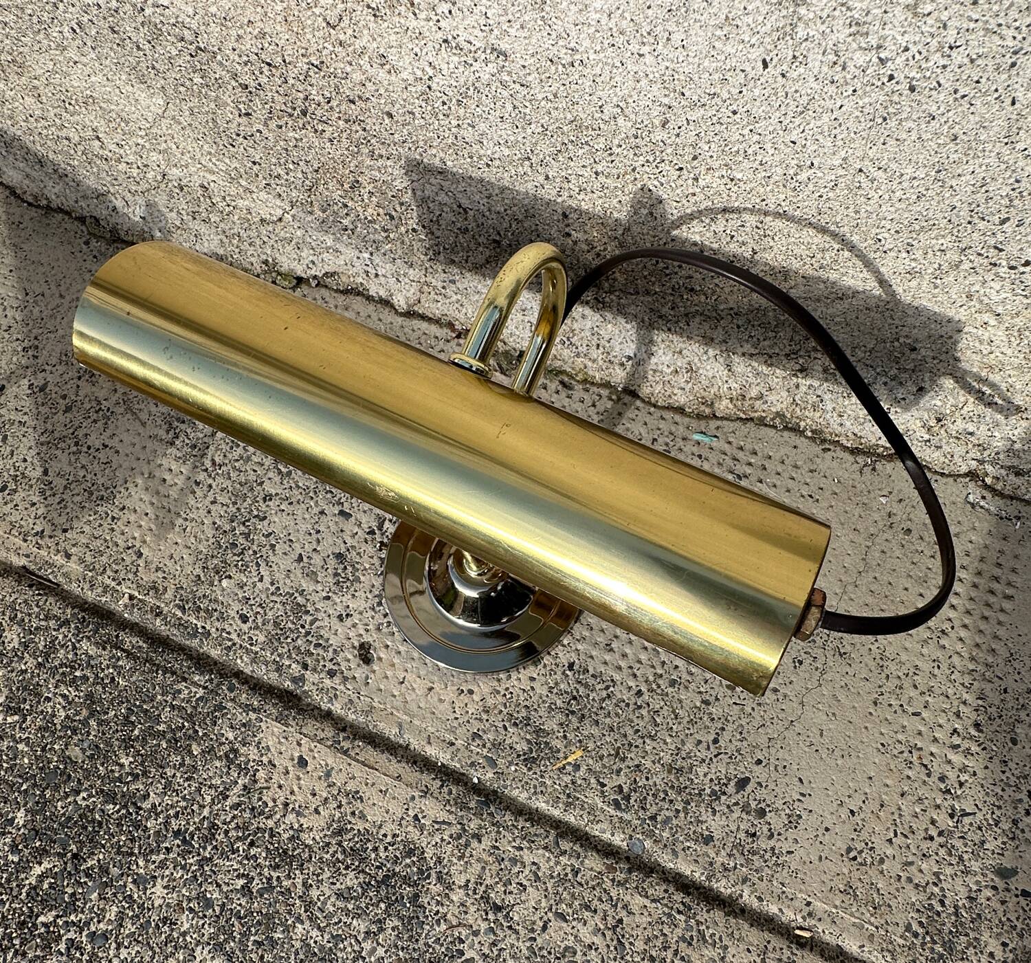 Pair of antique brass desk lamps, desk sconces.