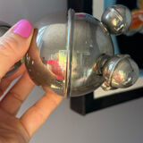 Set of 2 chrome Swedish chandeliers, 1960s style.