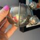 Set of 2 chrome Swedish chandeliers, 1960s style.