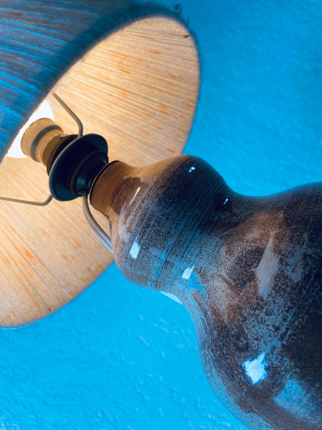 Vintage ceramic lamp signed