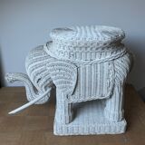 Sellette éléphant en rotin