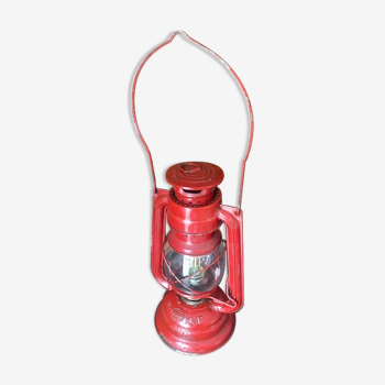 Lampe tempête vintage rouge électrique