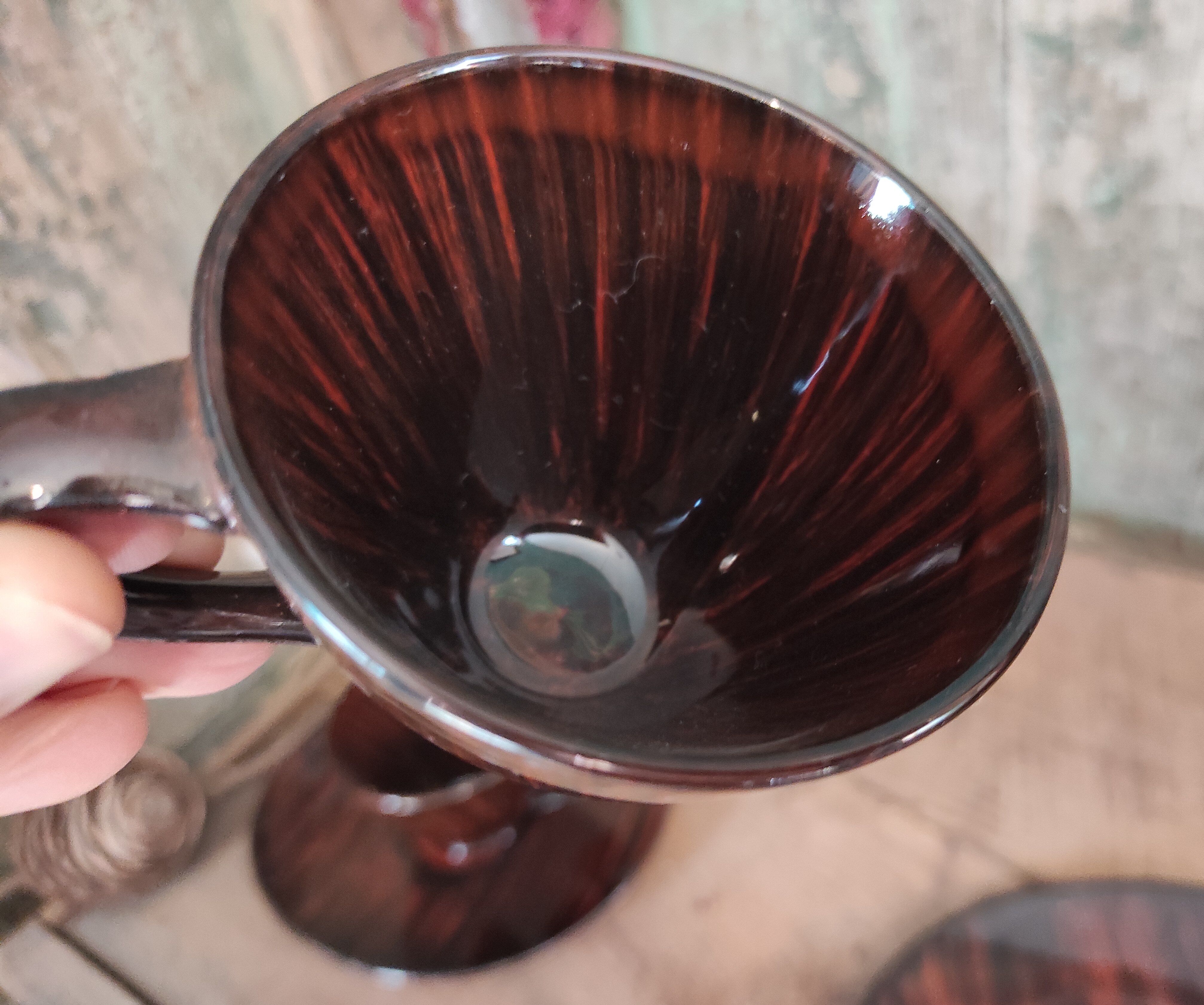 Mid century french set of two cups with their saucers, faïence salins, model bahamas