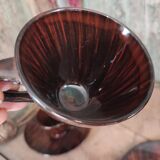 Mid century french set of two cups with their saucers, faïence salins, model bahamas