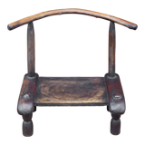 African chair in brutalist wood, vintage wood chair, Baoulé chair from Ivory Coast, decoration
