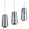 Trio of Raak steel pendant lights, 1960s