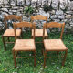 4 chaises bois et paille
