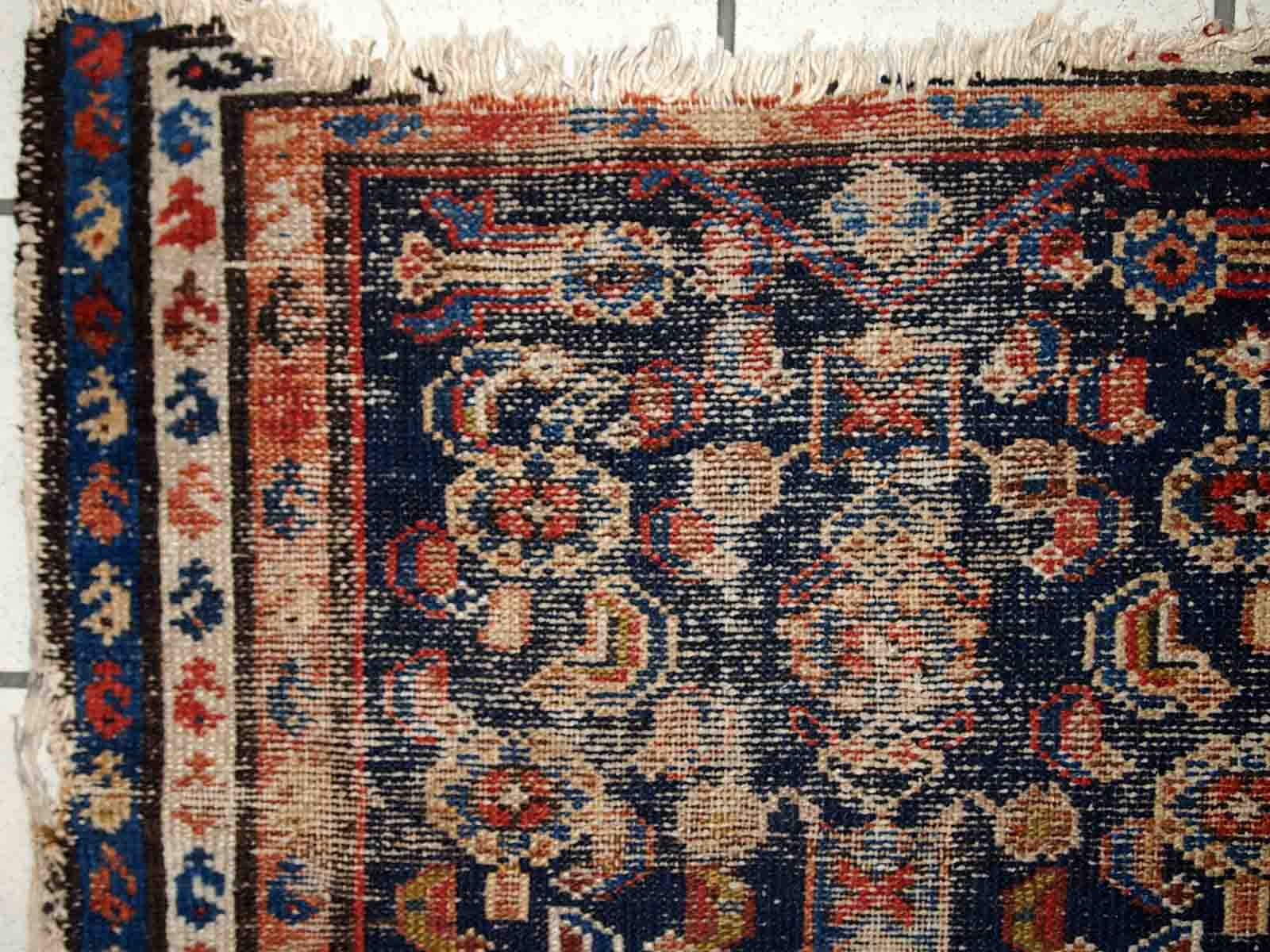 Ancient Persian carpet Malayer handmade 70cm x 93cm 1900s, 1C811