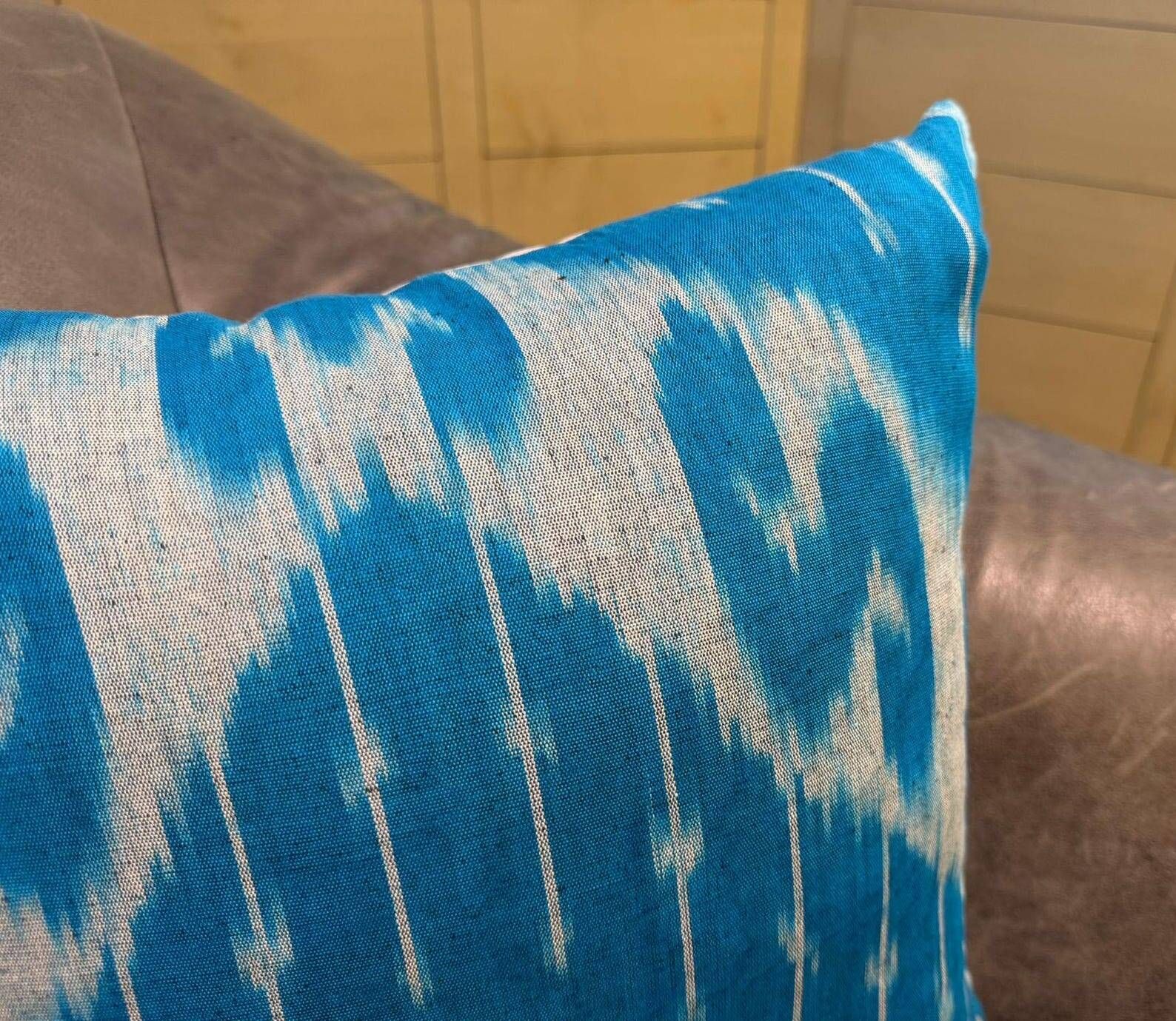 Vintage Uzbek Pillow, Boho Moroccan Decor, Handmade Silk Square Cushion