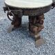 Wrought iron and marble coffee table, Jean Maurice Rothschild, circa 1950.