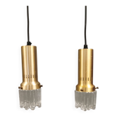 Deux lampes suspendues en forme de stalactite de la marque danoise Vitrika, années 1970-80.