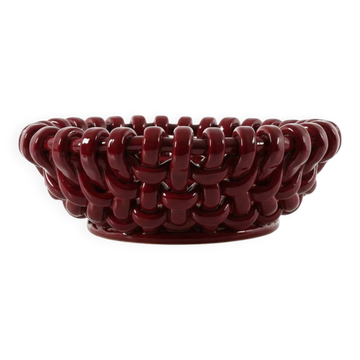 Jérôme Massier, coupe à fruits en céramique tressée pour Vallauris, France