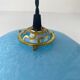 Old blue glass pendant lamp from vintage clichy