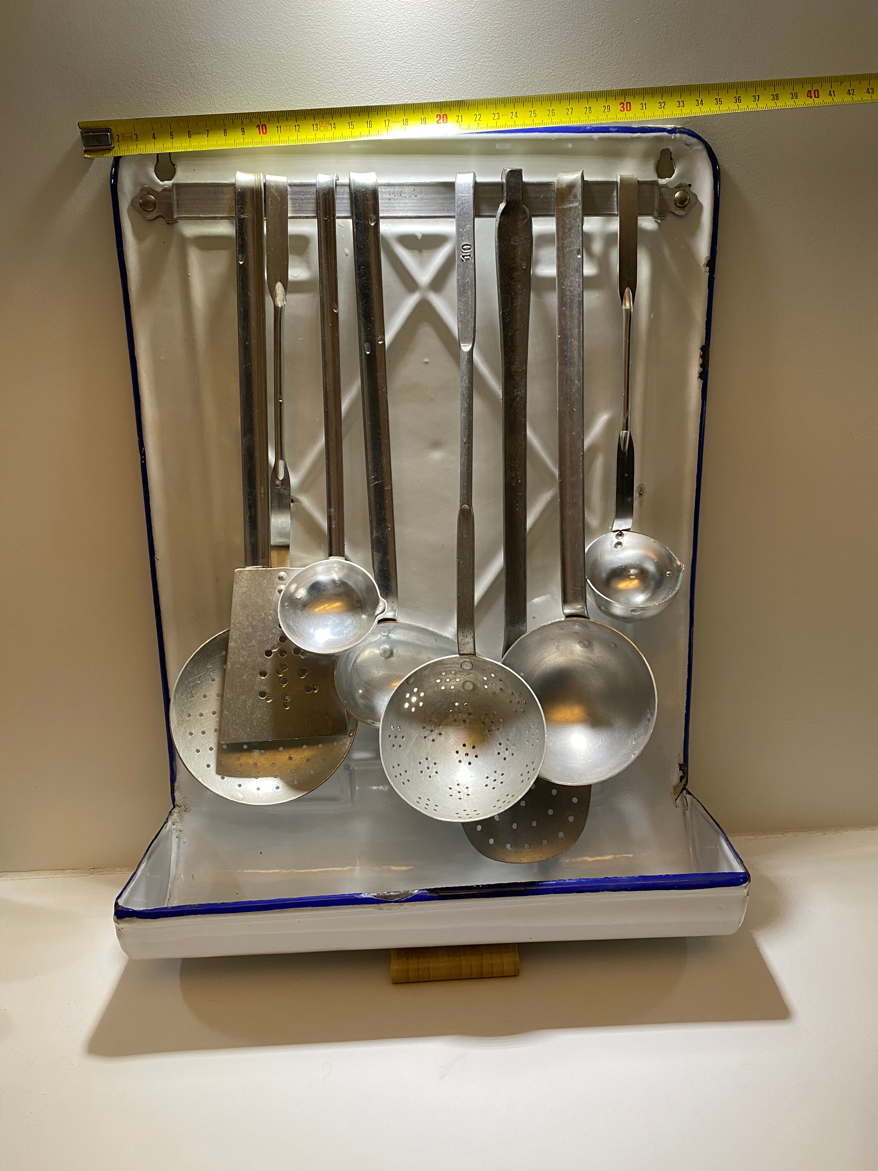 vintage enamel utensil holder