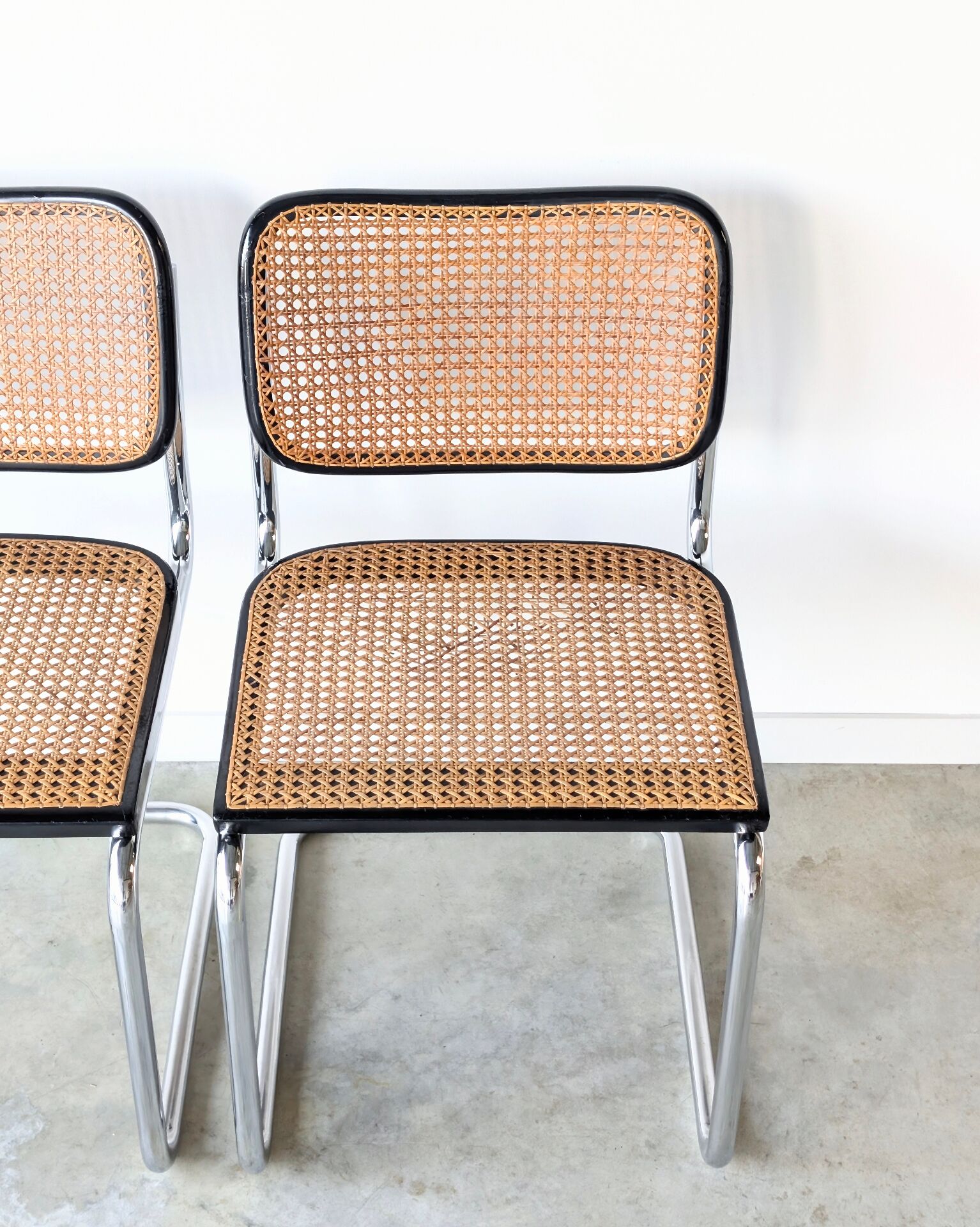 2 vintage Cesca B32 chairs stamped Gavina, M. Breuer, 1960s 1970s