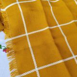 Lot de 12 serviettes de table jaune moutarde