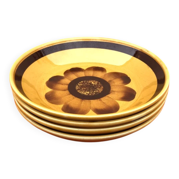 Années 1920 4 Assiettes creuses Faïence de Sarreguemines et Digoin France