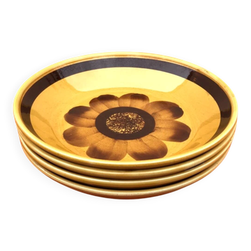 1920s 4 Deep Plates Earthenware from Sarreguemines and Digoin France