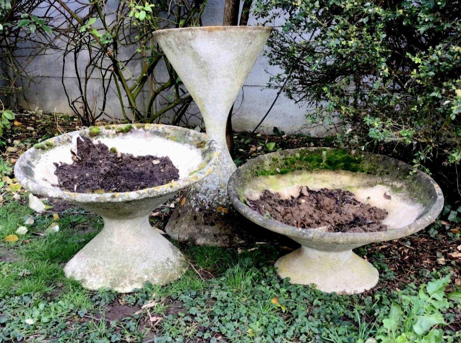 3 diabolo planters including one by Anton Bee vintage design