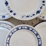 6 mismatched vintage flat plates - Laura set
