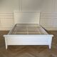 White double bed in contemporary wood, 160x200 cm