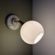 Vintage white opaline globe wall lamp