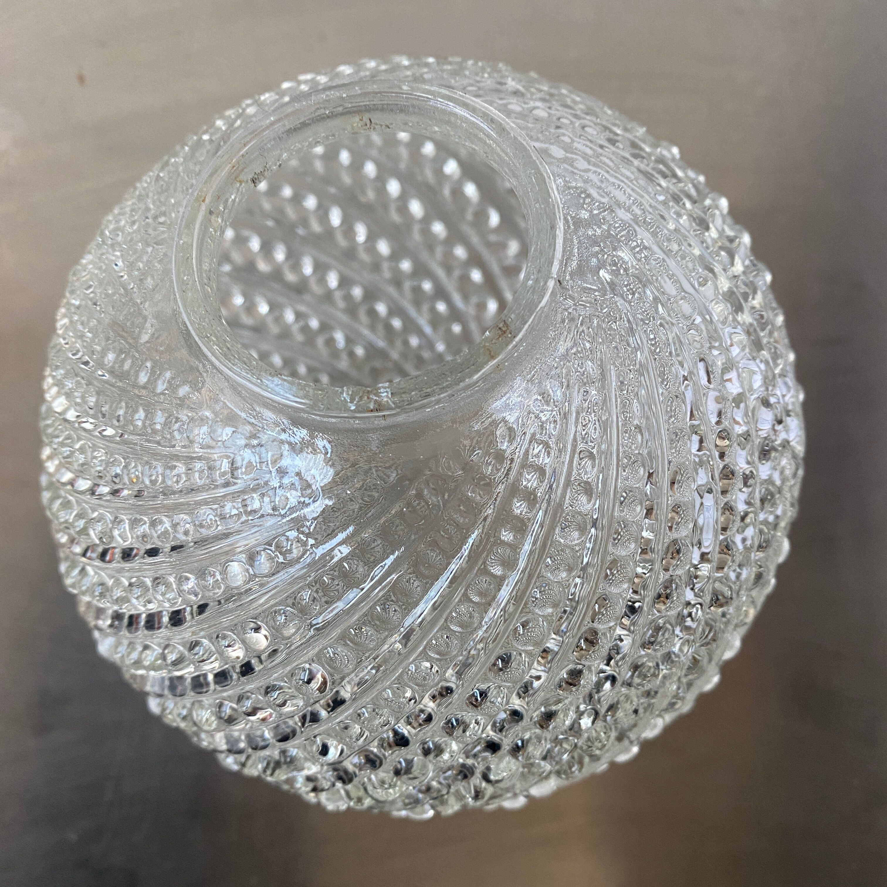 Lot 3 vintage suspension lamps in molded glass