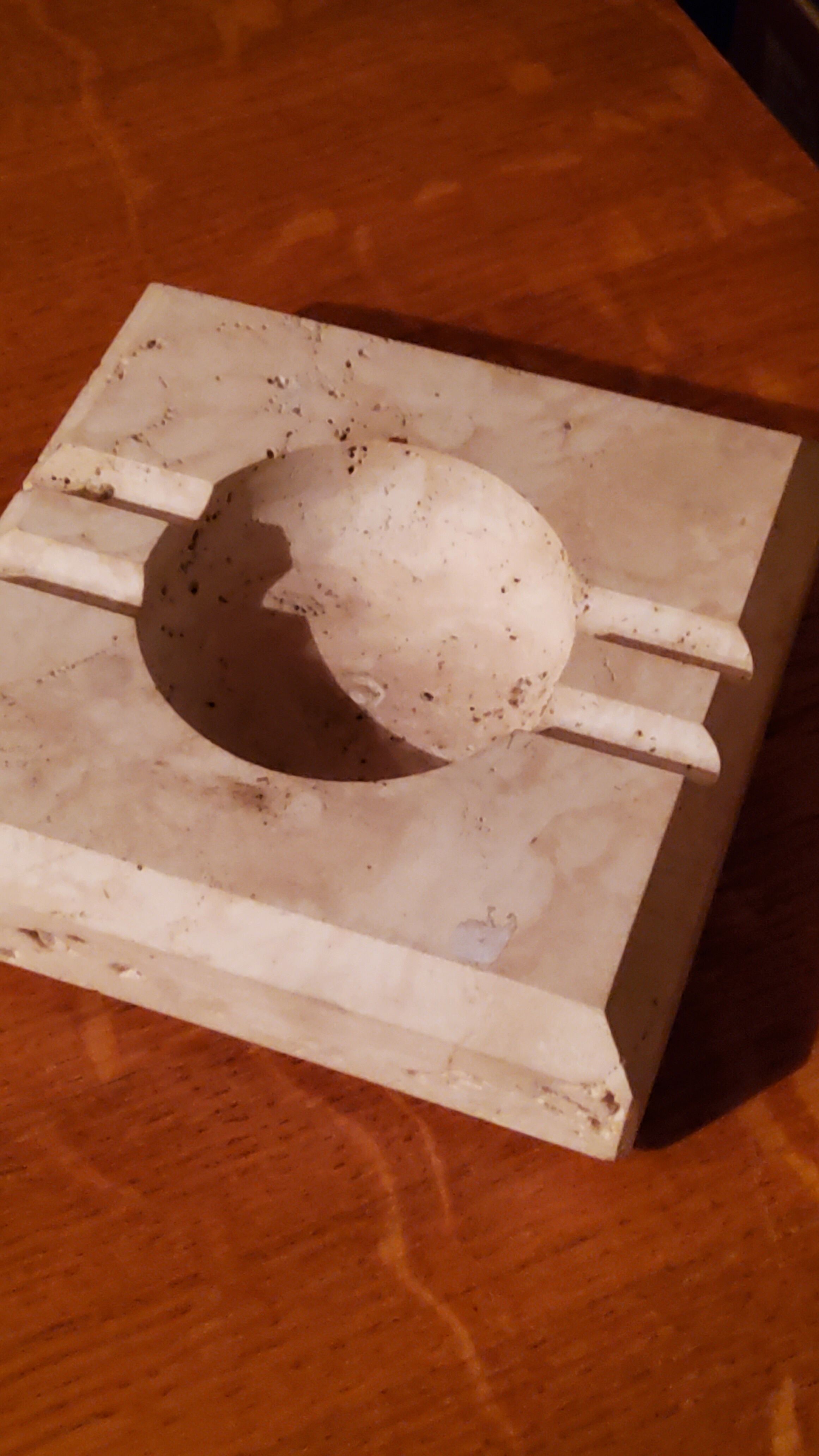 Travertine ashtray from the 70s