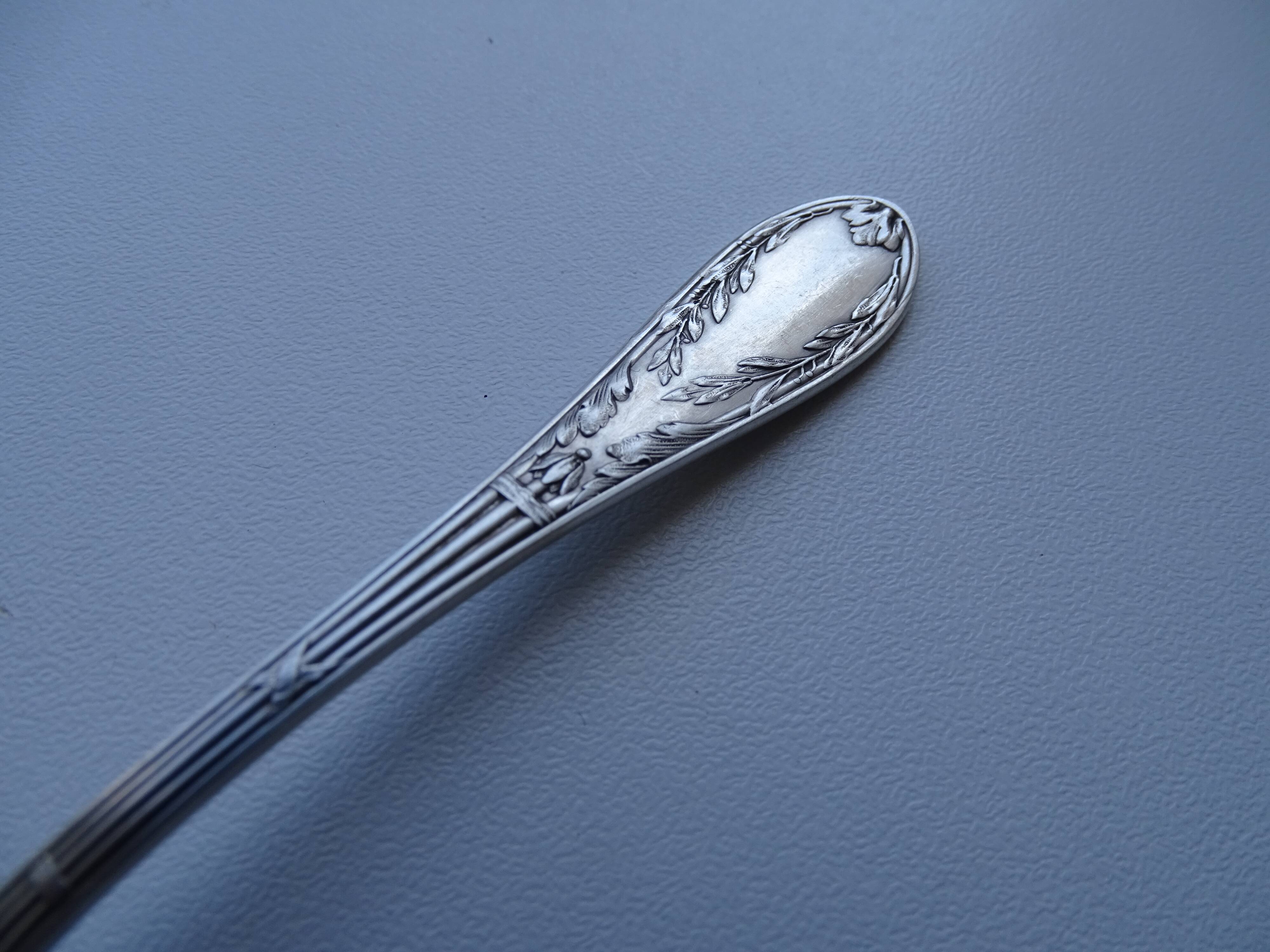 12 dessert spoons Apollo silver metal 1920 in case