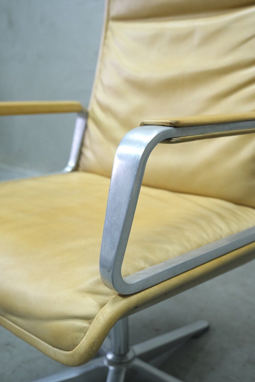 Office Leather Armchair by Delta Design for Wilkhahn, 1960s