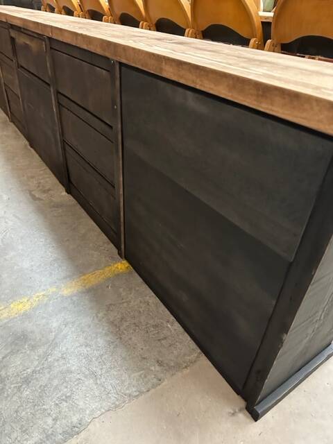 Old piece of furniture transformed into a TV stand