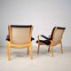 Scandinavian armchair in beech stamped Bröderna Andersson, Sweden, 1950s.