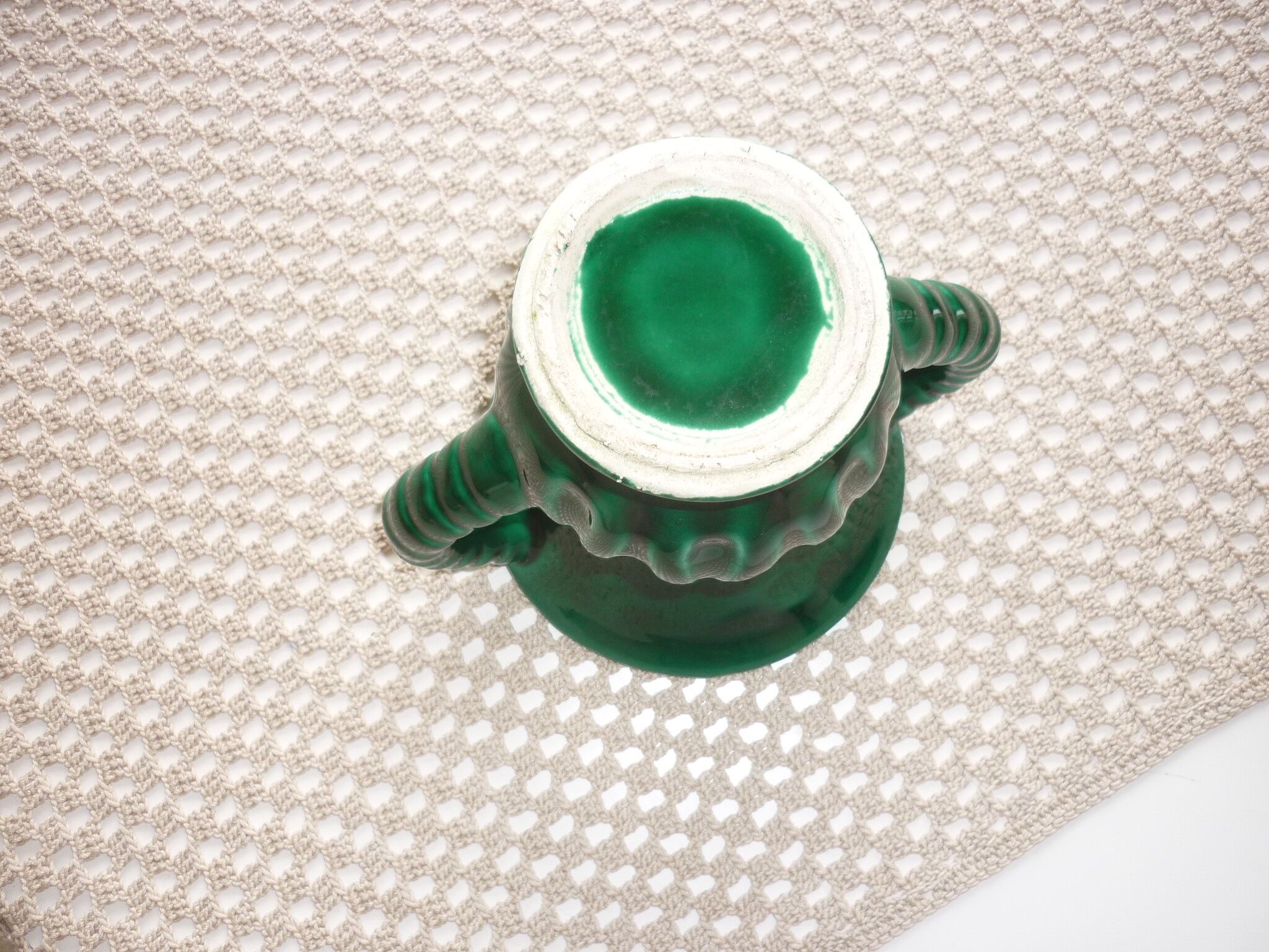 Green ceramic vase from the 1960s