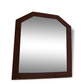 Miroir ancien biseauté et contour bois 72x75cm