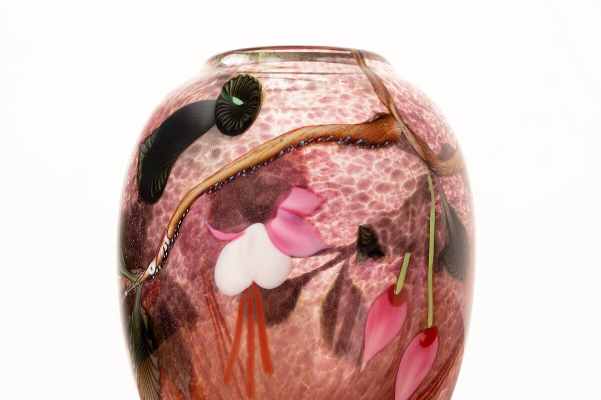 Art Nouveau style blown glass vase, Ed Aleksander/Orient & Flume.