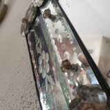 Antique Venetian mirror from the late 19th century – bevelled glass & engraved decoration – 124 x 68