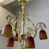 Art Deco tulip chandelier Daum