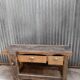 Vintage solid wood carpenter's workbench